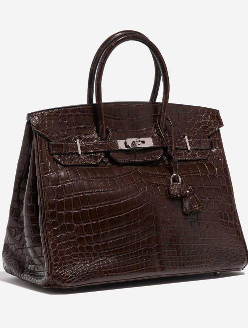 Pre-owned Hermès bag Birkin 35 Crocodile Niloticus Marron Brown Side Front | Sell your designer bag on Saclab.com