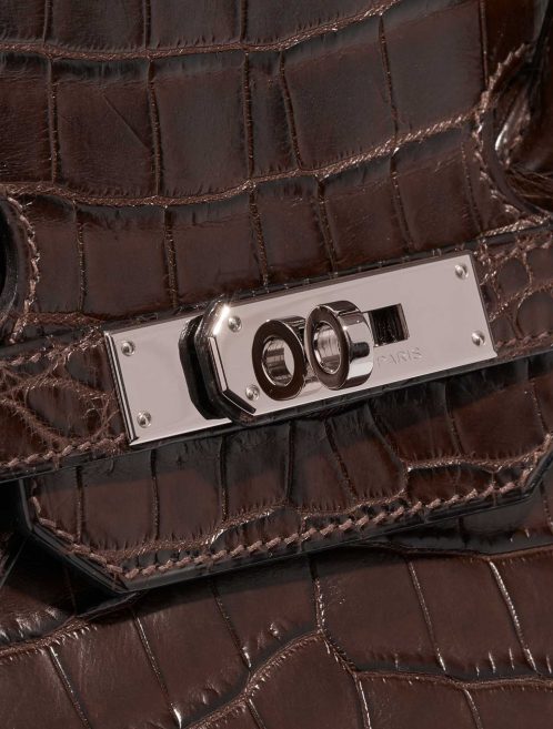 Pre-owned Hermès bag Birkin 35 Crocodile Niloticus Marron Brown Closing System | Sell your designer bag on Saclab.com