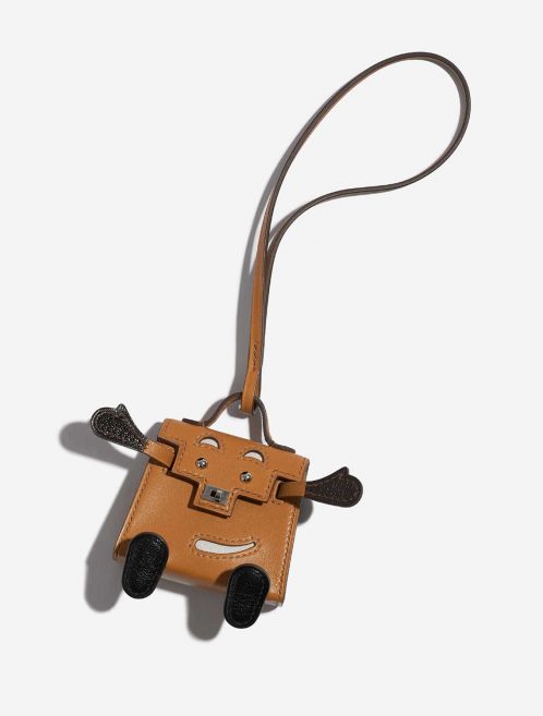 Pre-owned Hermès bag Kelly Doll Charm Veau Butler / Chevre Mysore Sable / Mushroom / Havane / Black Black, Brown Front | Sell your designer bag on Saclab.com