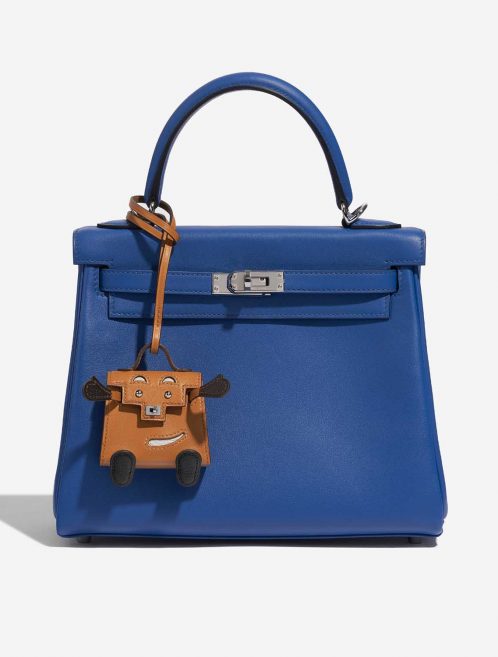 Pre-owned Hermès bag Kelly Doll Charm Veau Butler / Chevre Mysore Sable / Mushroom / Havane / Black Black, Brown Detail | Sell your designer bag on Saclab.com