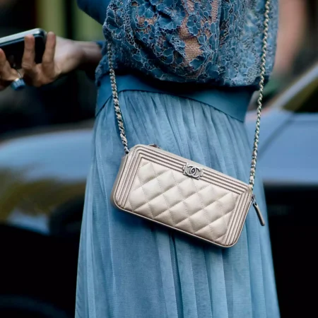 Chanel Boy WOC Silver