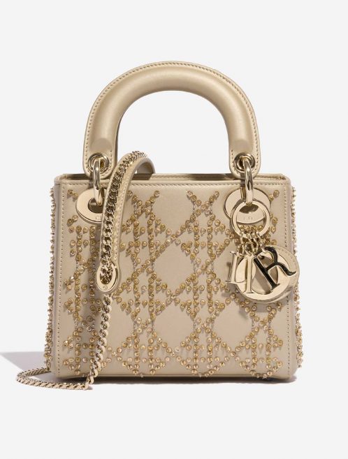 Pre-owned Dior bag Lady Mini Calf Light Beige Beige Front | Sell your designer bag on Saclab.com
