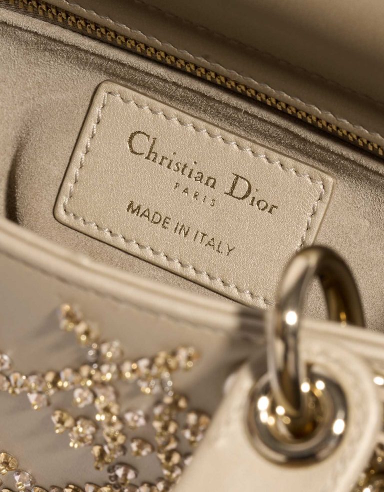 Pre-owned Dior bag Lady Mini Calf Light Beige Beige Logo | Sell your designer bag on Saclab.com