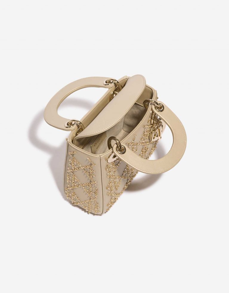 Pre-owned Dior bag Lady Mini Calf Light Beige Beige Inside | Sell your designer bag on Saclab.com