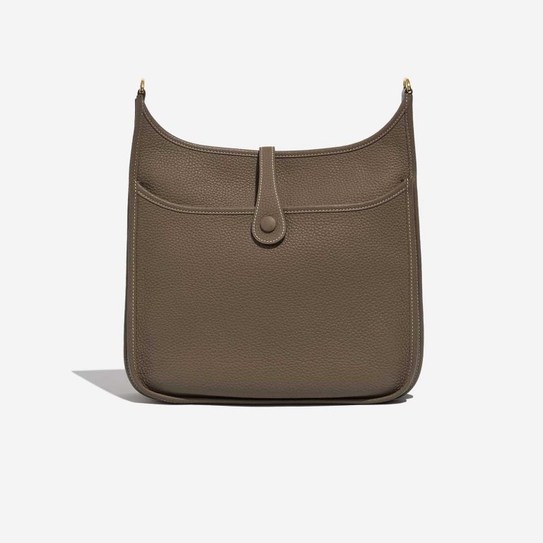 Pre-owned Hermès bag Evelyne 29 Taurillon Clemence Etoupe Brown Back | Sell your designer bag on Saclab.com