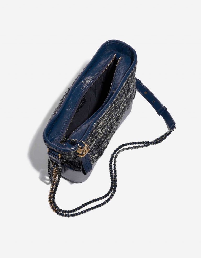 Pre-owned Chanel bag Gabrielle Medium Tweed / Calf Blue / Multicolor Blue, Multicolour Inside | Sell your designer bag on Saclab.com