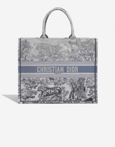 Pre-owned Dior bag Book Tote Large Canvas Blue Blue Front | Sell your designer bag on Saclab.com