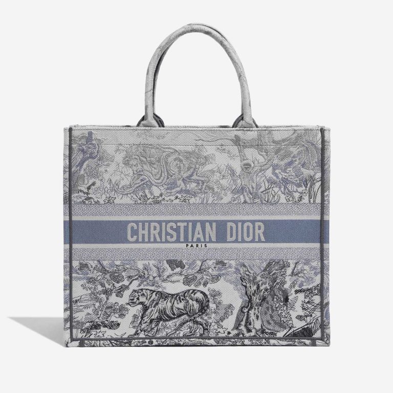 Pre-owned Dior bag Book Tote Large Canvas Blue Blue Front | Sell your designer bag on Saclab.com