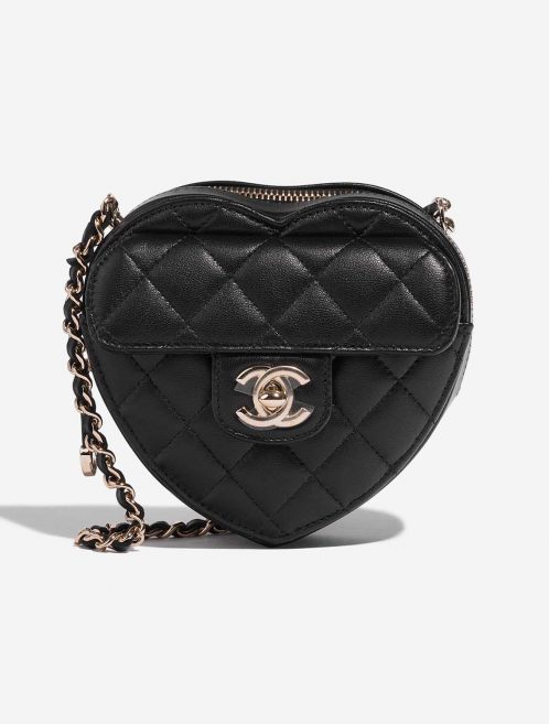 Pre-owned Chanel bag Timeless Heart Small Lambskin Black Black Front | Sell your designer bag on Saclab.com
