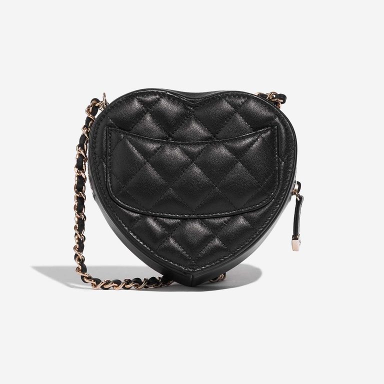 Pre-owned Chanel bag Timeless Heart Small Lambskin Black Black Back | Sell your designer bag on Saclab.com