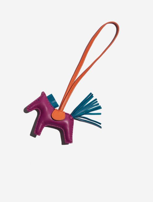 Pre-owned Hermès bag Rodeo PM Milo Lamb Tosca / Blue Izmir / Orange Multicolour, Violet Front | Sell your designer bag on Saclab.com