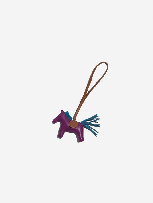 Pre-owned Hermès bag Rodeo PM Milo Lamb Anemone / Blue Izmir / Gold Gold, Multicolour, Violet Front | Sell your designer bag on Saclab.com
