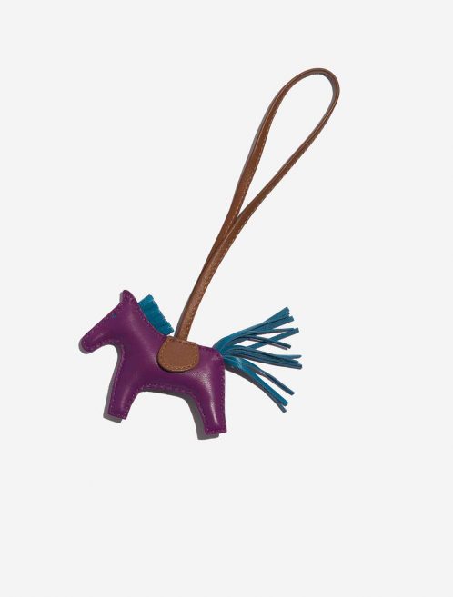 Pre-owned Hermès bag Rodeo PM Milo Lamb Anemone / Blue Izmir / Gold Gold, Multicolour, Violet Front | Sell your designer bag on Saclab.com