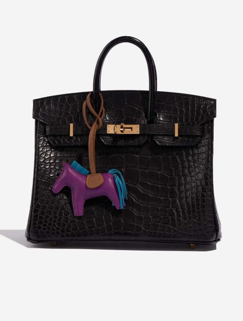 Pre-owned Hermès bag Rodeo PM Milo Lamb Anemone / Blue Izmir / Gold Gold, Multicolour, Violet Detail | Sell your designer bag on Saclab.com