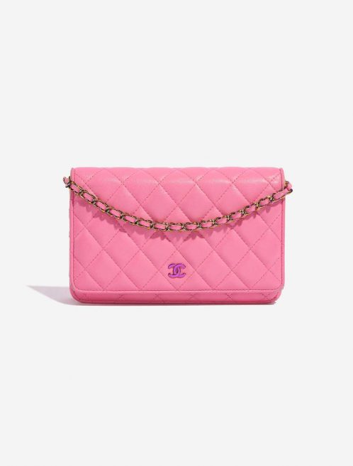 Pre-owned Chanel bag Timeless WOC Lamb Pink / Yellow Pink Front | Sell your designer bag on Saclab.com