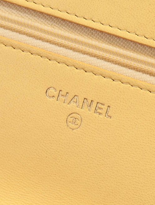 Pre-owned Chanel bag Timeless WOC Lamb Pink / Yellow Pink Logo | Sell your designer bag on Saclab.com