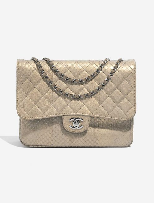 Pre-owned Chanel bag Timeless Medium Python Gold Gold Front | Sell your designer bag on Saclab.com