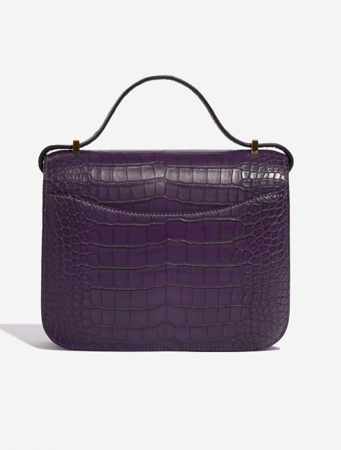 Pre-owned Hermès bag Constance 18 Matte Alligator Amethyst Violet Back | Sell your designer bag on Saclab.com