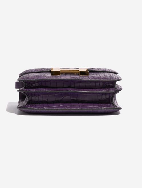 Pre-owned Hermès bag Constance 18 Matte Alligator Amethyst Violet Bottom | Sell your designer bag on Saclab.com