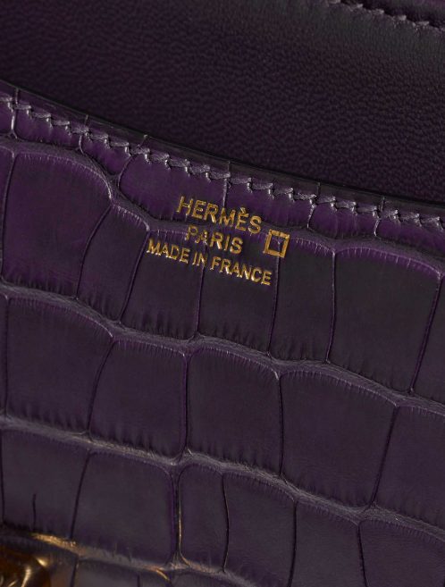 Pre-owned Hermès bag Constance 18 Matte Alligator Amethyst Violet Logo | Sell your designer bag on Saclab.com