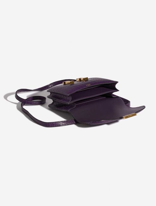 Pre-owned Hermès bag Constance 18 Matte Alligator Amethyst Violet Inside | Sell your designer bag on Saclab.com