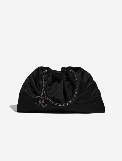 Pre-owned Chanel bag Drawstring Large Satin Black Black Front | Sell your designer bag on Saclab.com