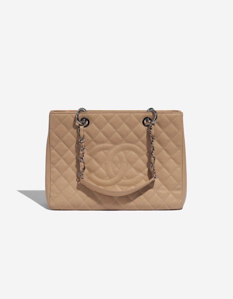 Pre-owned Chanel bag Shopping Tote GST Caviar Beige Beige Front | Sell your designer bag on Saclab.com