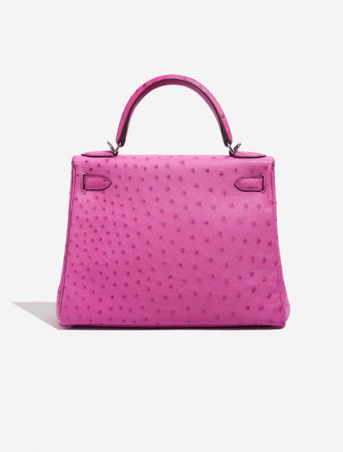 Pre-owned Hermès bag Kelly 28 Ostrich Fuchsia Pink Back | Sell your designer bag on Saclab.com