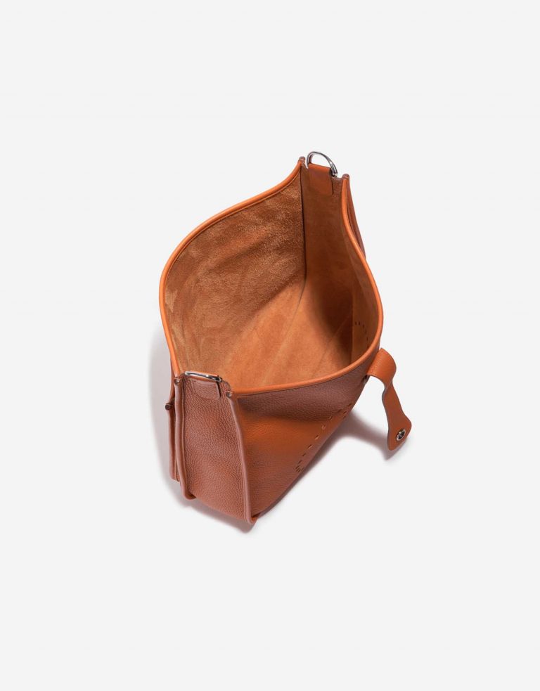 Pre-owned Hermès bag Evelyne 33 Taurillon Clemence Orange H Orange Inside | Sell your designer bag on Saclab.com