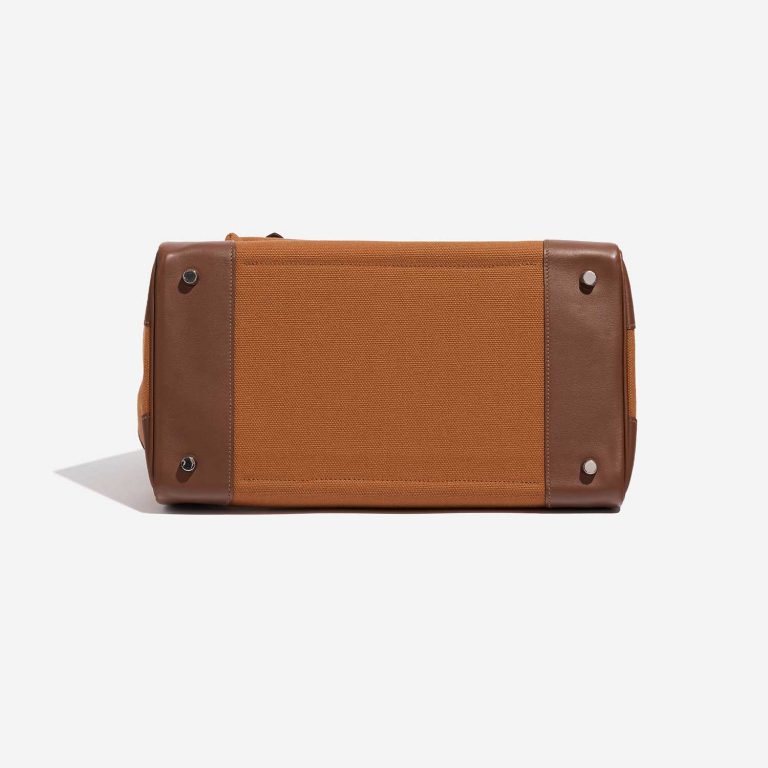 Pre-owned Hermès bag Birkin Cargo 35 Swift / Toile Goeland Marron / Gold Brown Bottom | Sell your designer bag on Saclab.com