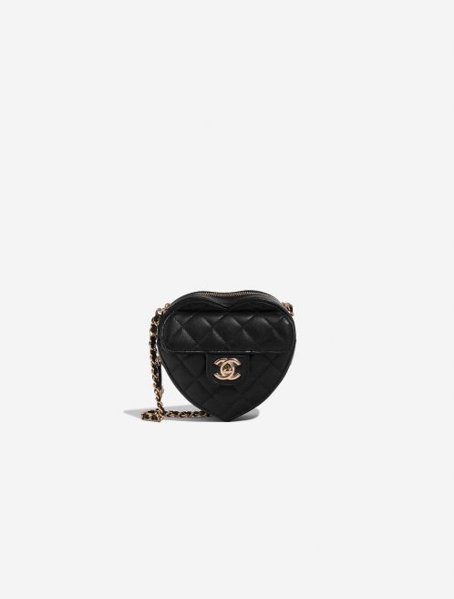 Pre-owned Chanel bag Timeless Heart Small Lamb Black Black Front | Sell your designer bag on Saclab.com