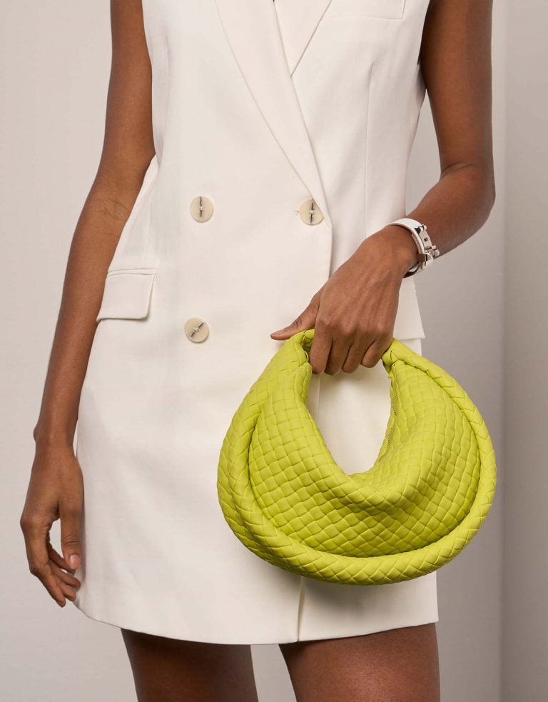 Pre-owned Bottega Veneta bag Padded Jodie Mini Rubber Vert Kiwi Green Front | Sell your designer bag on Saclab.com