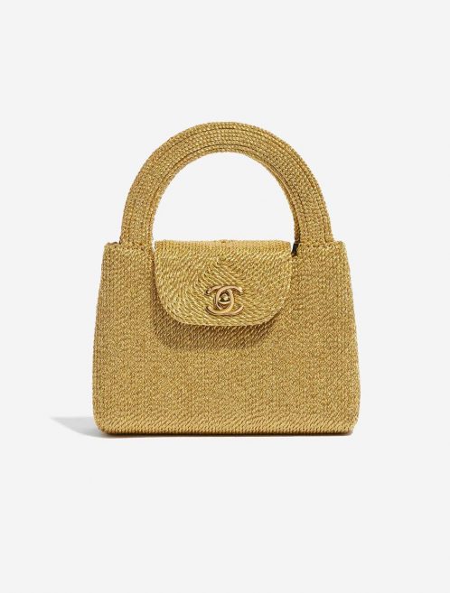Pre-owned Chanel bag Timeless Handle Small Silk Rope Gold Gold Front | Sell your designer bag on Saclab.com