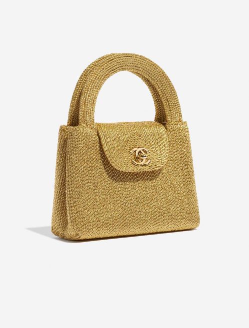 Pre-owned Chanel bag Timeless Handle Small Silk Rope Gold Gold Side Front | Sell your designer bag on Saclab.com