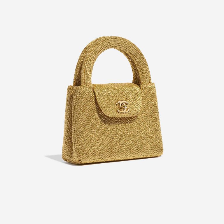 Pre-owned Chanel bag Timeless Handle Small Silk Rope Gold Gold Side Front | Sell your designer bag on Saclab.com