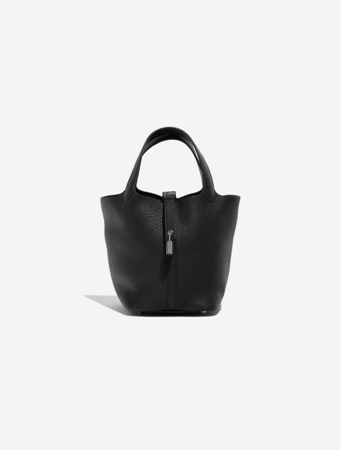 Pre-owned Hermès bag Picotin 18 Taurillon Clemence Black Black Front | Sell your designer bag on Saclab.com