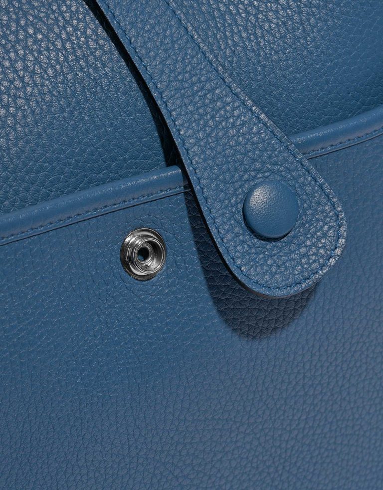 Pre-owned Hermès bag Evelyne 33 Clemence Bleu Agathe Blue Front | Sell your designer bag on Saclab.com