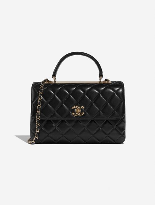 Pre-owned Chanel bag Timeless Handle Large Lamb Black Black Front | Sell your designer bag on Saclab.com