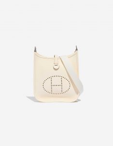 Pre-owned Hermès bag Evelyne 16 Taurillon Clemence Nata / White Beige, White Front | Sell your designer bag on Saclab.com