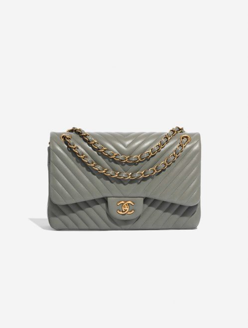 Pre-owned Chanel bag Timeless Jumbo Lamb Grey Grey Front | Sell your designer bag on Saclab.com