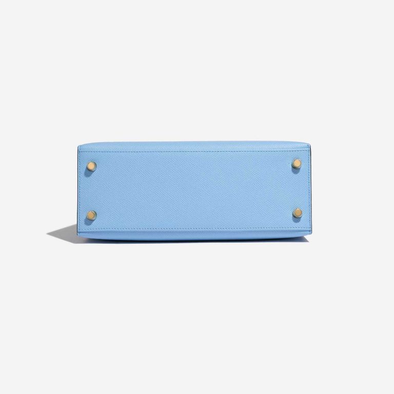 Pre-owned Hermès bag Kelly 25 Epsom Blue Celeste Blue Bottom | Sell your designer bag on Saclab.com