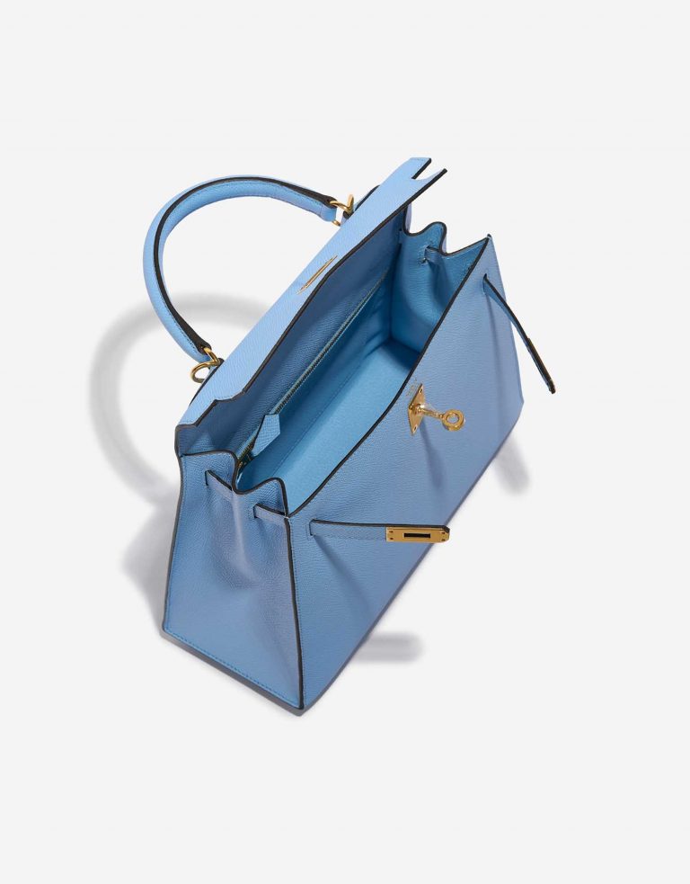 Pre-owned Hermès bag Kelly 25 Epsom Blue Celeste Blue Inside | Sell your designer bag on Saclab.com