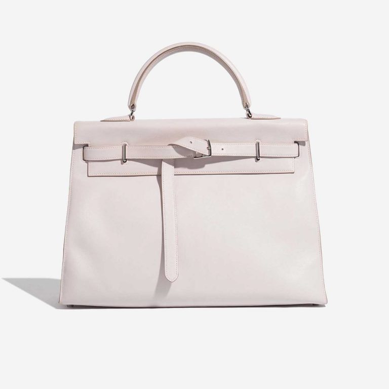Pre-owned Hermès bag Kelly Flat 35 Swift Rose Dragee Pink, Rose Front | Sell your designer bag on Saclab.com
