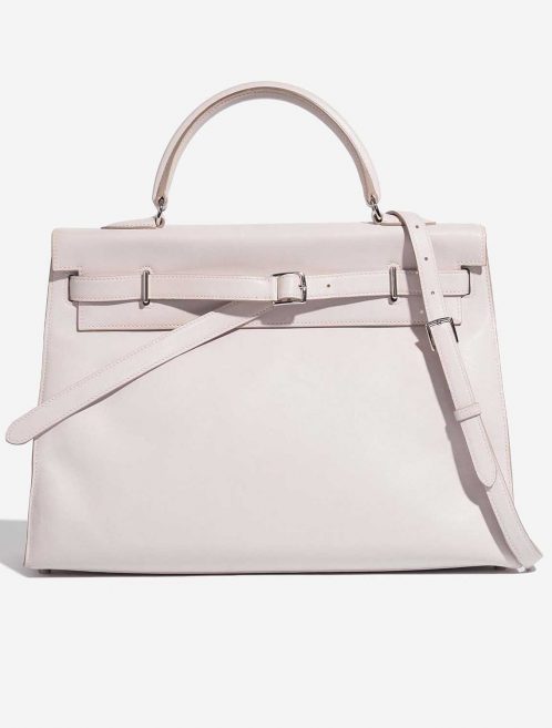 Pre-owned Hermès bag Kelly Flat 35 Swift Rose Dragee Pink, Rose Front | Sell your designer bag on Saclab.com