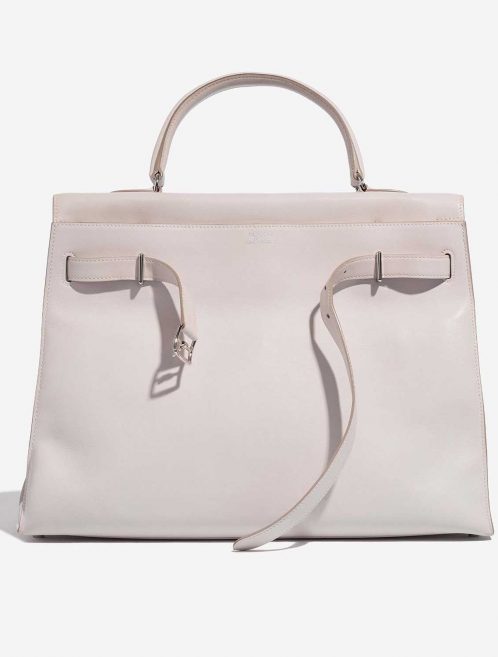 Pre-owned Hermès bag Kelly Flat 35 Swift Rose Dragee Pink, Rose Front Open | Sell your designer bag on Saclab.com