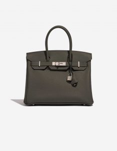 Pre-owned Hermès bag Birkin 30 Togo Vert de Gris Grey Front | Sell your designer bag on Saclab.com