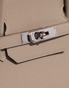 Pre-owned Hermès bag Birkin 40 Clemence Gris Tourterelle Grey Closing System | Sell your designer bag on Saclab.com