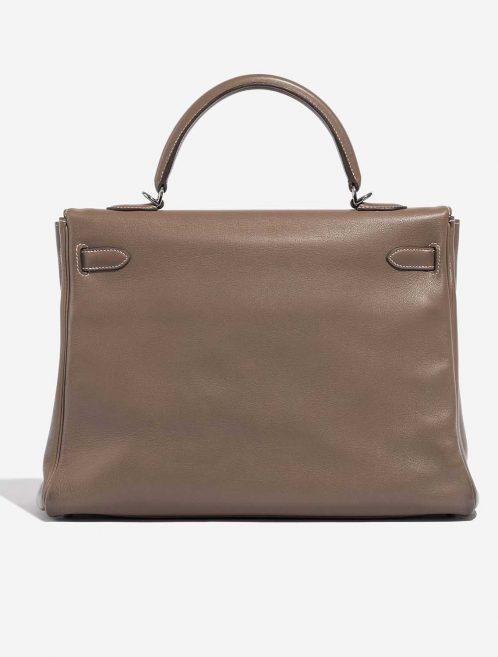 Pre-owned Hermès bag Kelly 35 Swift Etoupe Brown, Grey Back | Sell your designer bag on Saclab.com