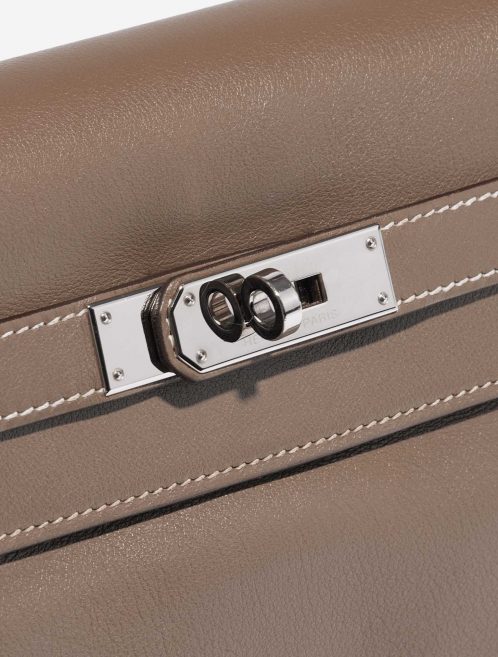 Pre-owned Hermès bag Kelly 35 Swift Etoupe Brown, Grey Closing System | Sell your designer bag on Saclab.com