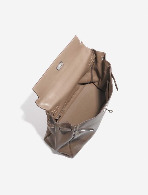 Pre-owned Hermès bag Kelly 35 Swift Etoupe Brown, Grey Inside | Sell your designer bag on Saclab.com